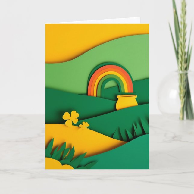 Regenbogengold Glückstopf Karte (Vorderseite)