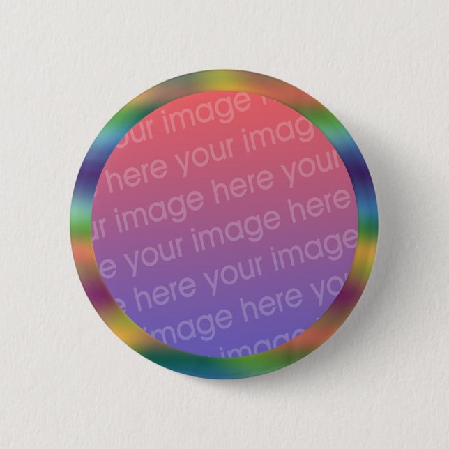 Regenbogengradientenrahmen Foto Button (Vorderseite)