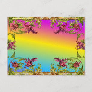 Regenbogengradition mit lila Blume flex di liegt Postkarte