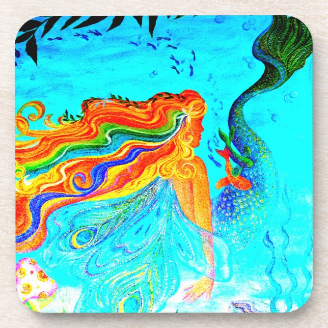 Regenbogenhaar-Untersetzer Untersetzer (Vorderseite)