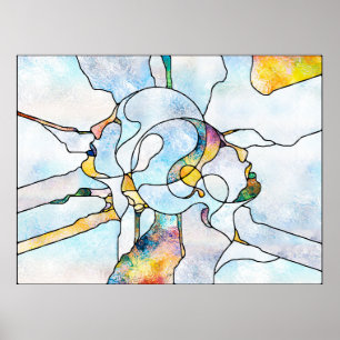 Regenbogenhalterungen. Unity of Stached Glass Seri Poster