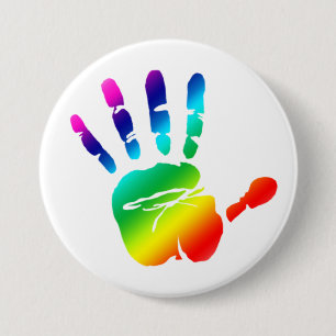 Regenbogenhand Button