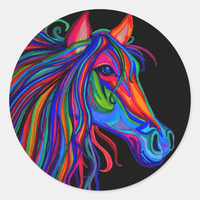Regenbogenhaube Runder Aufkleber (Vorderseite)