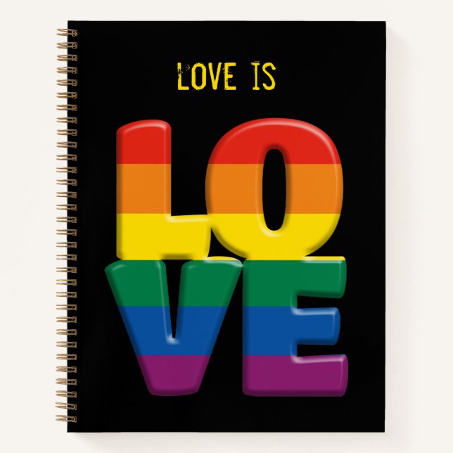 Regenbogenheft-Liebe Notizbuch (Vorderseite)