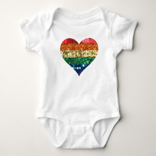 Regenbogenherz Baby Strampler