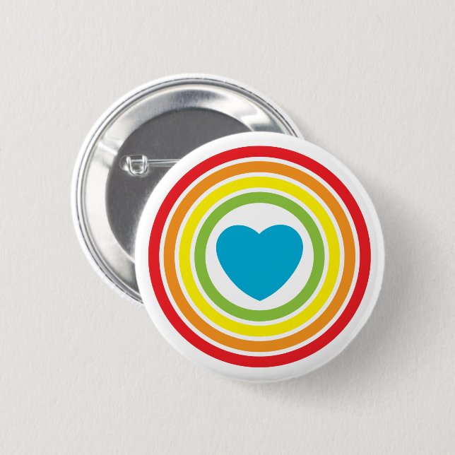 Regenbogenherz Button (Vorne & Hinten)