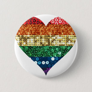 Regenbogenherz Button