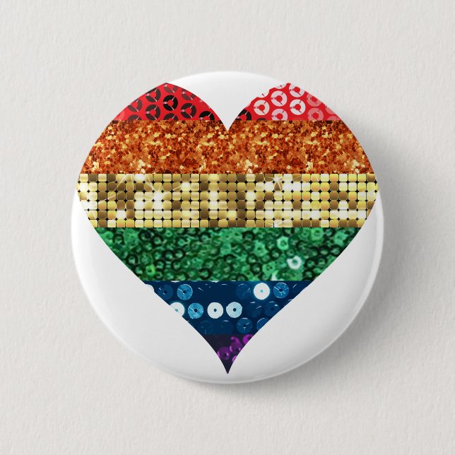 Regenbogenherz Button (Vorderseite)