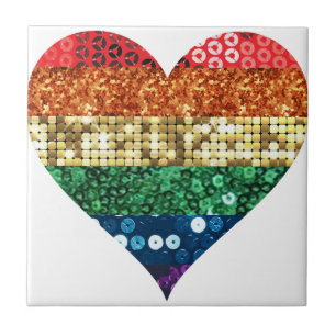 Regenbogenherz Fliese