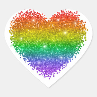 Regenbogenherz Herz-Aufkleber