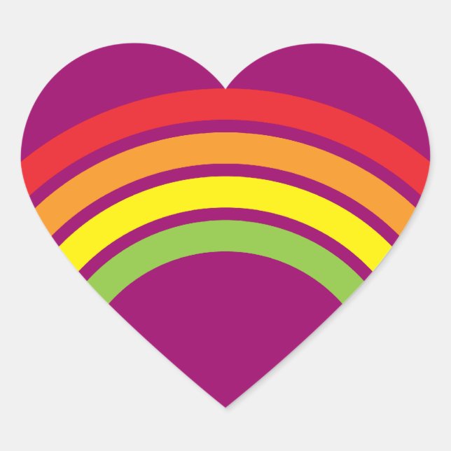 Regenbogenherz Herz-Aufkleber (Vorderseite)