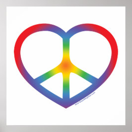 Regenbogenherz, Liebe, Friedenszeichen Poster