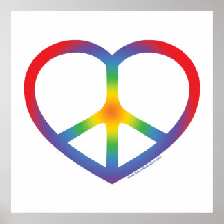 Regenbogenherz, Liebe, Friedenszeichen Poster