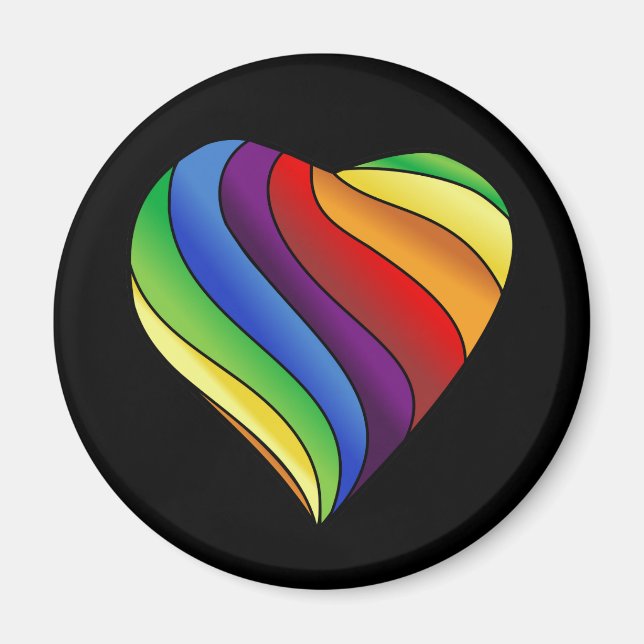 Regenbogenherz Magnet (Vorne)