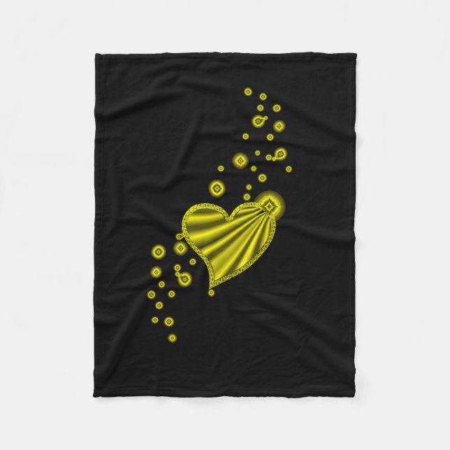 Regenbogenherz mit Sternen Fleecedecke (Vorderseite)