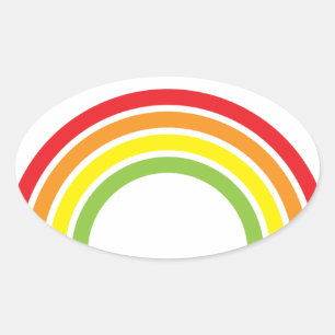 Regenbogenherz Ovaler Aufkleber