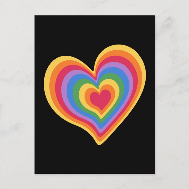 Regenbogenherz. Pride Gay Liebe Postkarte (Vorderseite)