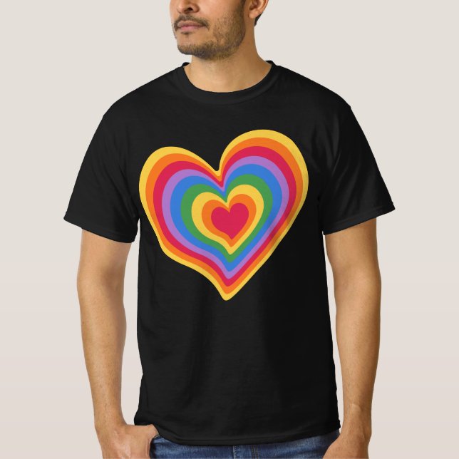 Regenbogenherz. Pride Gay Liebe T - Shirt (Vorderseite)
