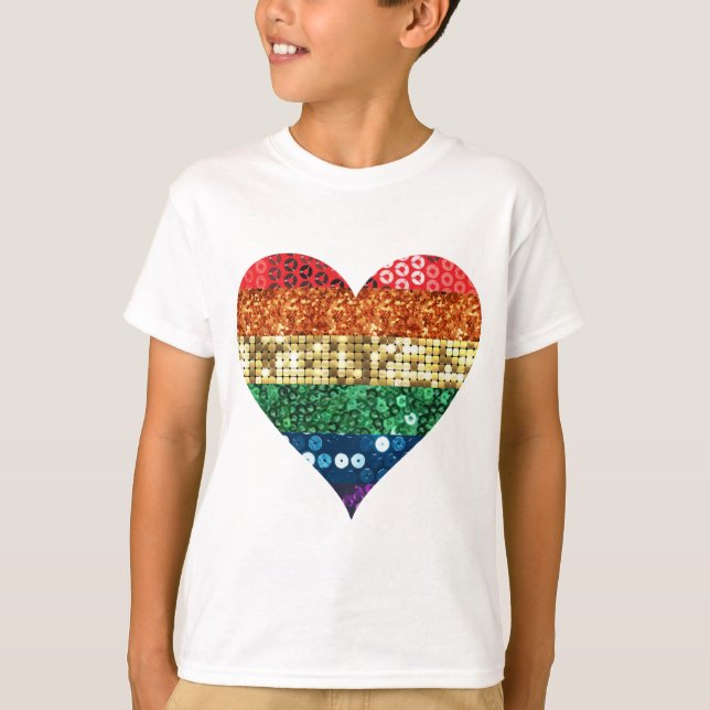 Regenbogenherz T-Shirt (Vorderseite)