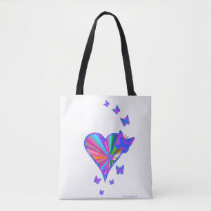 Regenbogenherz und Schmetterling Tasche