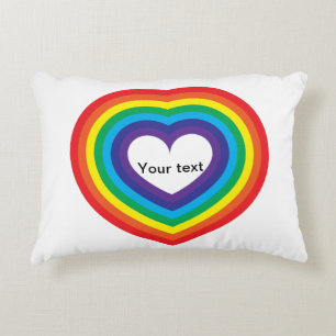 Regenbogenherz Zierkissen