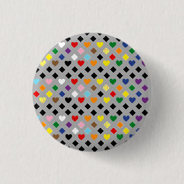 Regenbogenherzen Button