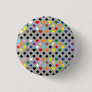Regenbogenherzen Button