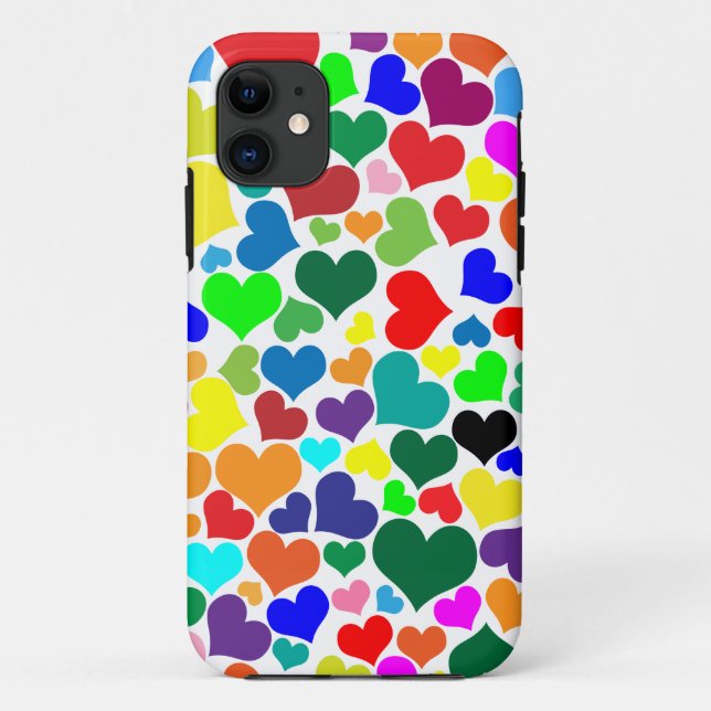 Regenbogenherzen Case-Mate iPhone Hülle (Rückseite)