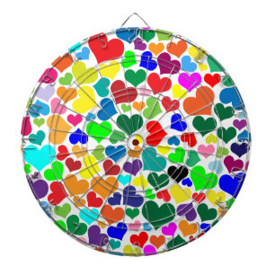 Regenbogenherzen Dartscheibe