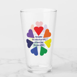 Regenbogenherzen Glas