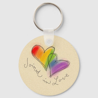 Regenbogenherzen in Liebe vereint Schlüsselanhänger