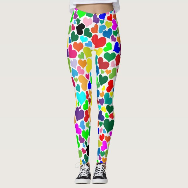 Regenbogenherzen Leggings (Vorderseite)