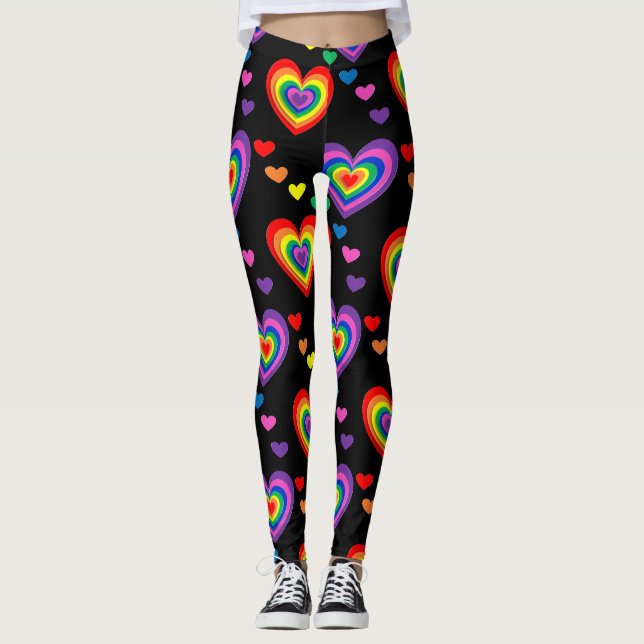Regenbogenherzen Leggings (Vorderseite)