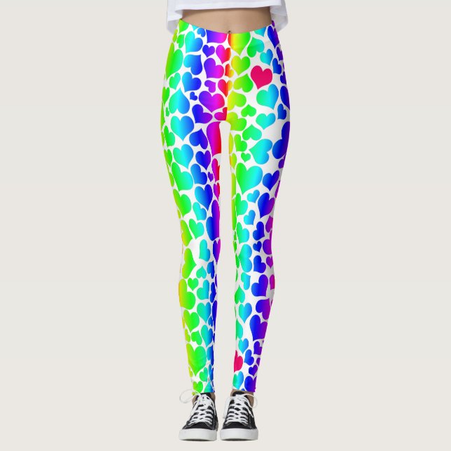 Regenbogenherzen Leggings (Vorderseite)