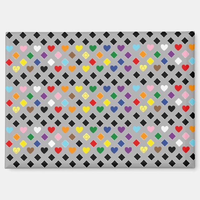 Regenbogenherzen Magnet (Vorderseite)