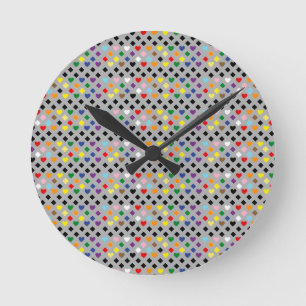 Regenbogenherzen Runde Wanduhr