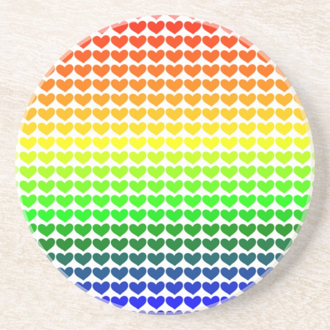 REGENBOGENHERZEN SANDSTEIN UNTERSETZER (Vorne)