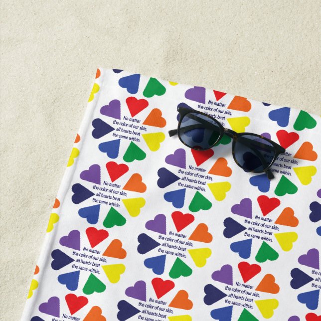 Regenbogenherzen Strandtuch (Beispiel)