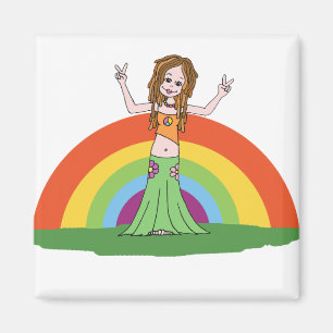 Regenbogenhippie-Magnet Magnet