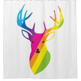 Regenbogenhirsche Duschvorhang