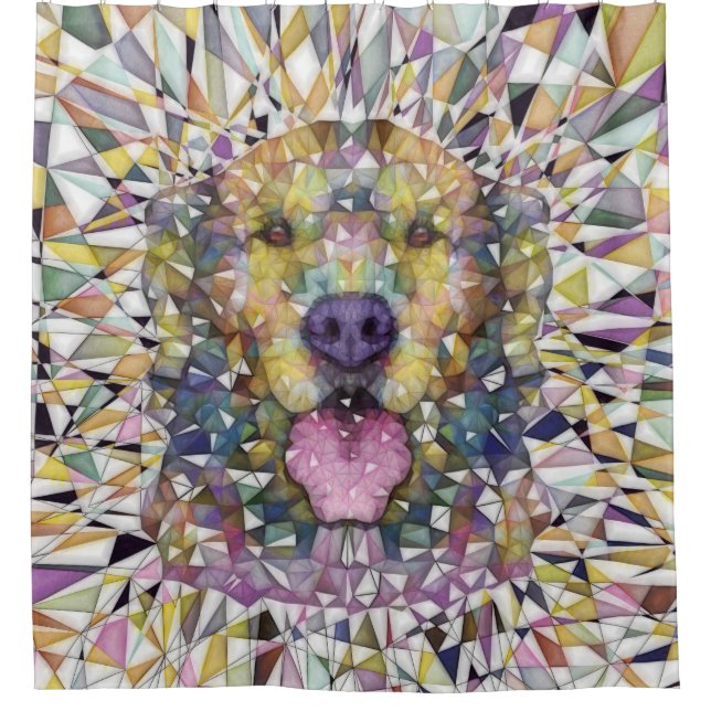 Regenbogenhund Duschvorhang (Vorderseite)