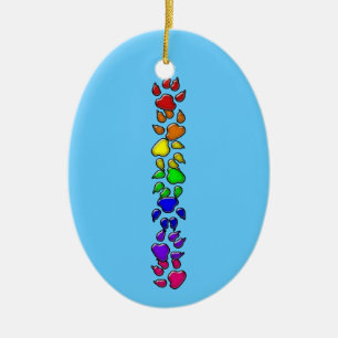 Regenbogenhundedruck Keramik Ornament