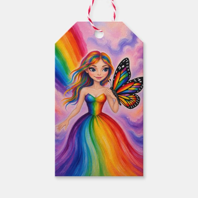 Regenbogenjungfrau Geschenkanhänger (Vorderseite)