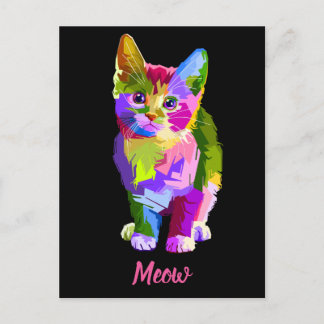 Regenbogenkätzchen Postkarte