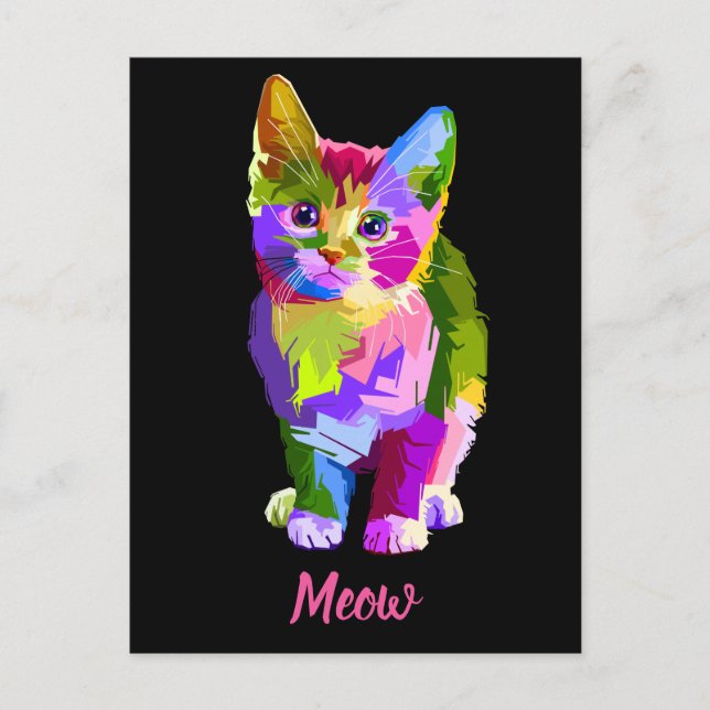 Regenbogenkätzchen Postkarte (Vorderseite)