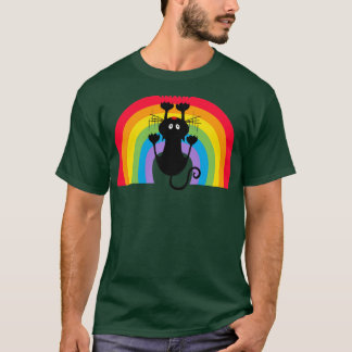 Regenbogenkatze auf dem Regenbogen T-Shirt