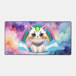 Regenbogenkatze Schreibtischunterlage