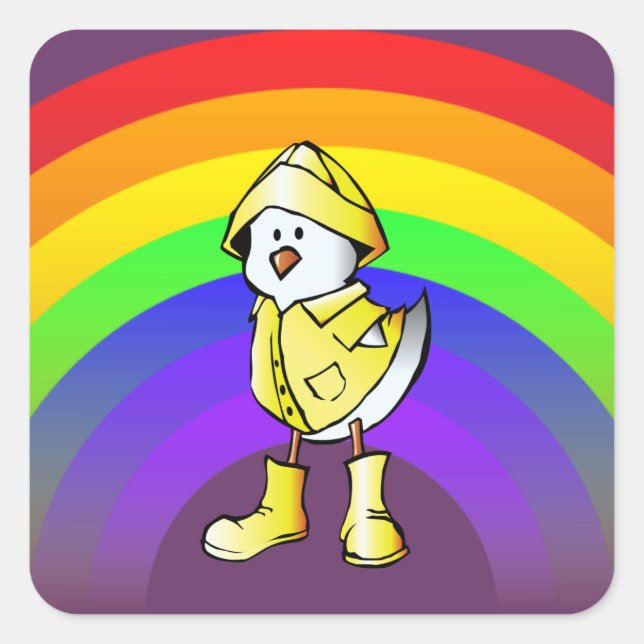 Regenbogenkeule Quadratischer Aufkleber (Vorderseite)