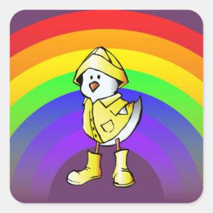 Regenbogenkeule Quadratischer Aufkleber