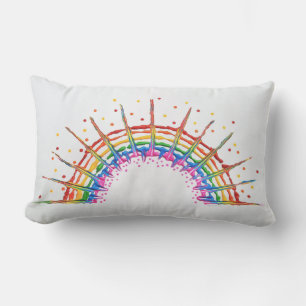 Regenbogenkissen, Lumbalkissen 33 x 53 cm Lendenkissen